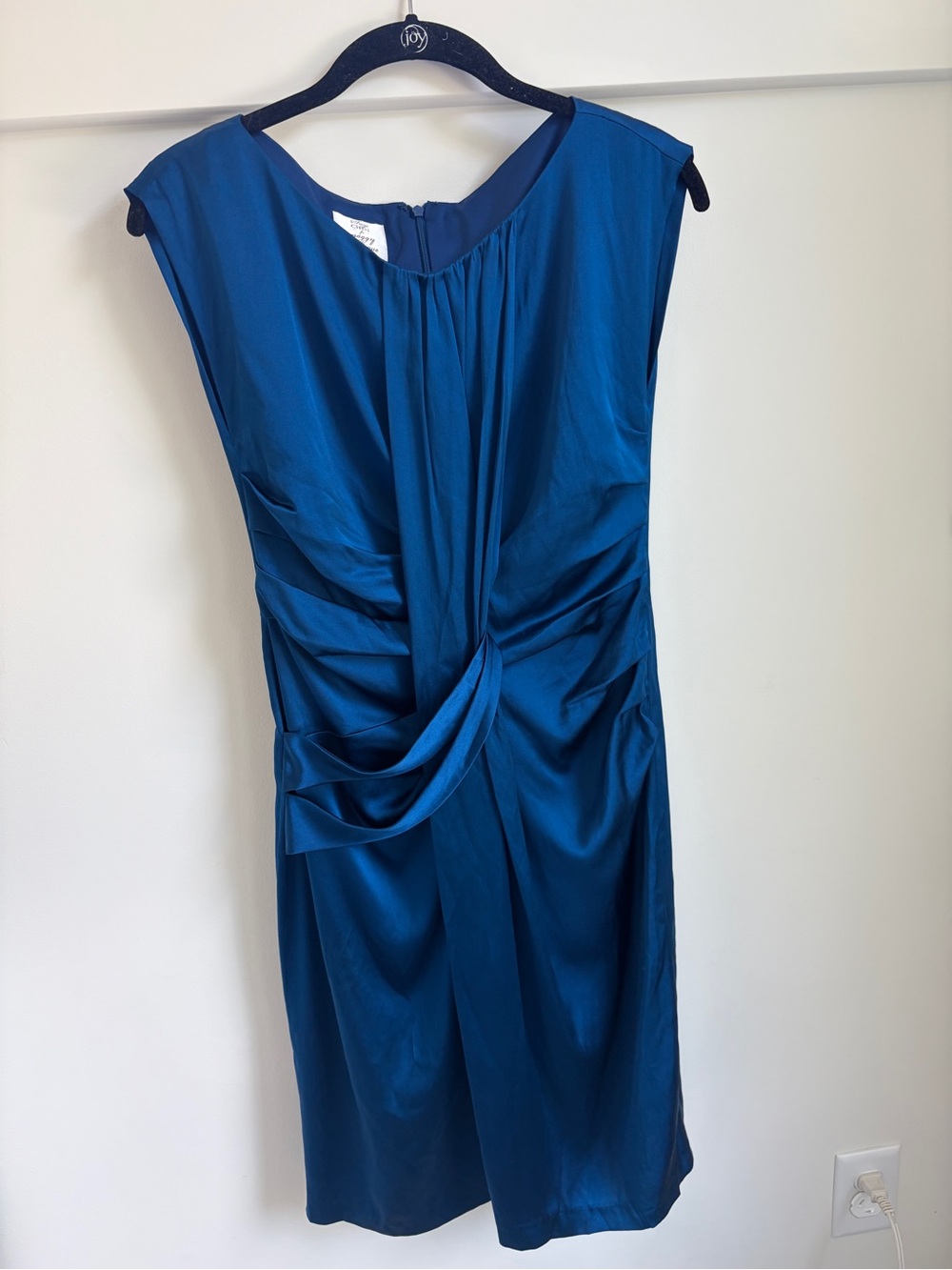 Elegant Royal Blue Silk Draped Women’s Dress sz 2